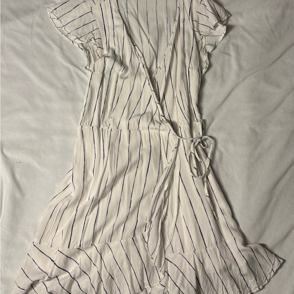 Abercrombie & Fitch White and Black Striped Mini Dress